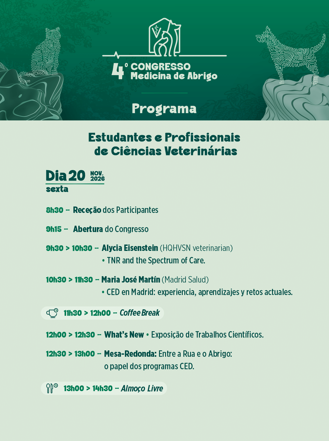 Programa CV dia 20 manhã