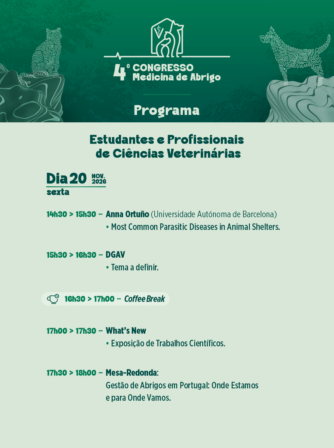 Programa CV dia 20 tarde